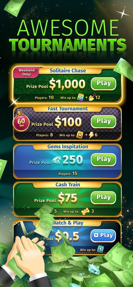 Awesome solitaire tournaments with real prize pools